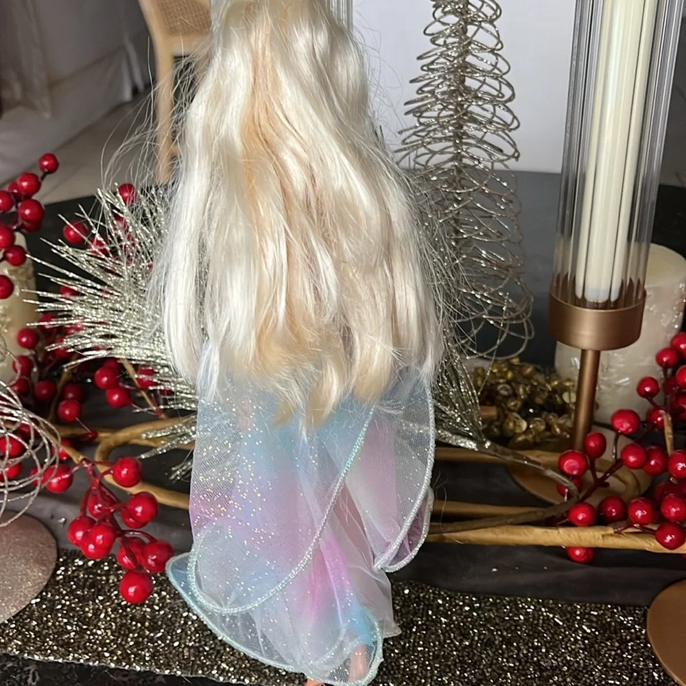 Vintage 1996 Angel Barbie doll figurine, sparkly dress